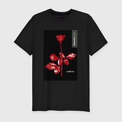 Футболка slim-fit Depeche mode rose, цвет: черный