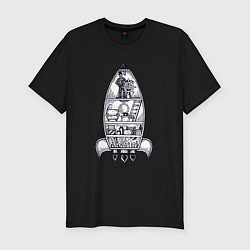 Футболка slim-fit Ракета дом, цвет: черный