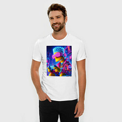 Футболка slim-fit Bart Simpson esports player - neon glow, цвет: белый — фото 2