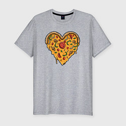 Футболка slim-fit Pizza heart, цвет: меланж