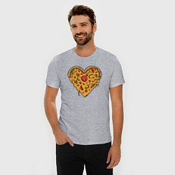 Футболка slim-fit Pizza heart, цвет: меланж — фото 2
