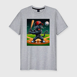 Мужская slim-футболка Пантера - баттер бейсбольной команды