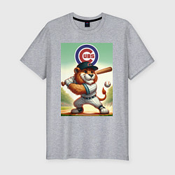 Мужская slim-футболка Lion - batter Chicago cubs