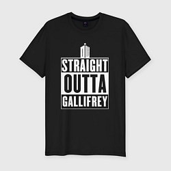 Мужская slim-футболка Straight outta gallifrey