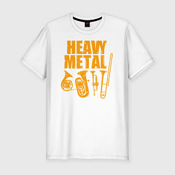 Футболка slim-fit Heavy metal - медные духовые, цвет: белый