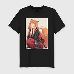 Мужская slim-футболка Волчица и пряности Холо торговец