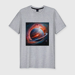 Мужская slim-футболка Огненная планета