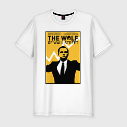 Мужская slim-футболка Волк с волстрит - Ди Каприо
