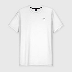 Футболка slim-fit За веру царя и святую триединую Русь малый крест ч, цвет: белый