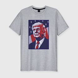 Футболка slim-fit Дональд Трамп, цвет: меланж