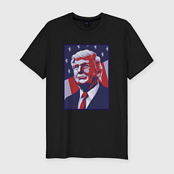 Футболка slim-fit Дональд Трамп, цвет: черный