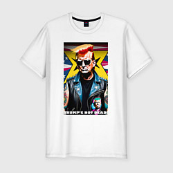 Футболка slim-fit Trumps not dead - ai punk art, цвет: белый