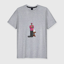 Футболка slim-fit Межпространственный колдун Маджента, цвет: меланж