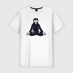 Футболка slim-fit Yoga monkey, цвет: белый