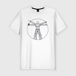 Мужская slim-футболка Витрувианский лентяй