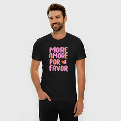 Футболка slim-fit More amore por favor, цвет: черный — фото 2