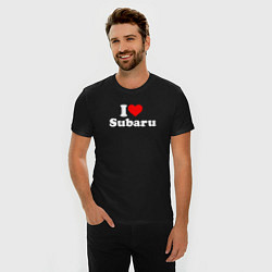 Футболка slim-fit I love Subaru sport, цвет: черный — фото 2