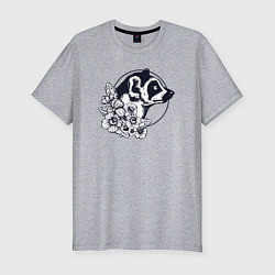 Мужская slim-футболка Лемур в цветах