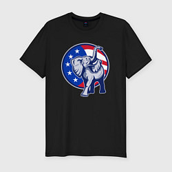 Футболка slim-fit USA elephant, цвет: черный