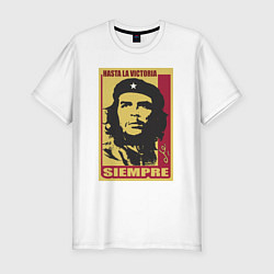 Футболка slim-fit Че Гевара - hasta la victoria siempre - фото из ку, цвет: белый