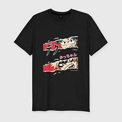 Футболка slim-fit Моя геройская академия My Hero Academia Деку Бакуг, цвет: черный