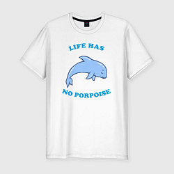 Футболка slim-fit Life has no porpoise, цвет: белый