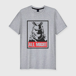 Футболка slim-fit Моя геройская академия All Might, цвет: меланж