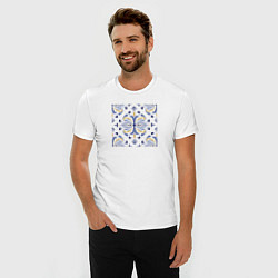 Футболка slim-fit Португальский мотив, цвет: белый — фото 2