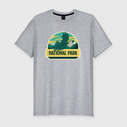 Мужская slim-футболка Орёл - национальный парк