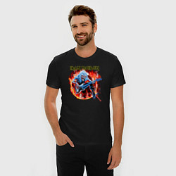 Футболка slim-fit Iron Maiden fire, цвет: черный — фото 2