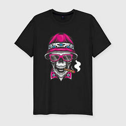 Мужская slim-футболка Череп в панаме