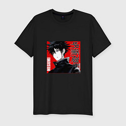 Футболка slim-fit Магическая битва Мегуми Megumi, цвет: черный