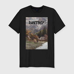 Футболка slim-fit Dmitriy деревушка, цвет: черный