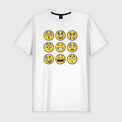 Футболка slim-fit Smiles 3x3, цвет: белый