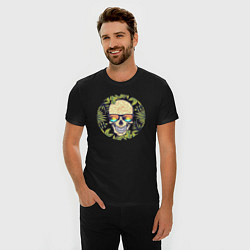 Футболка slim-fit Skull and nature, цвет: черный — фото 2