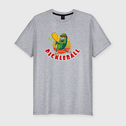 Футболка slim-fit Спорт теннис Pickleball, цвет: меланж