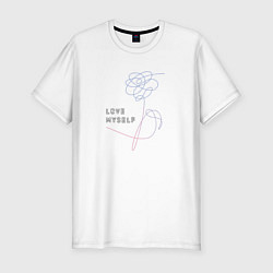Футболка slim-fit BTS love myself, цвет: белый