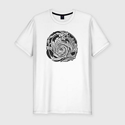 Футболка slim-fit Движение ветра в витках, цвет: белый