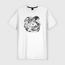 Мужская slim-футболка Неземная абстрактная форма