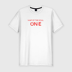 Футболка slim-fit BTS надпись map of the soul one, цвет: белый