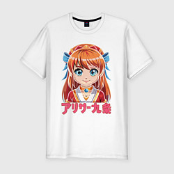 Мужская slim-футболка Аля рыжая девочка аниме