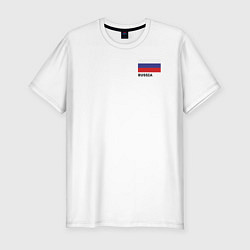 Мужская slim-футболка Россия карта и флаг