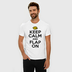 Футболка slim-fit Keep Calm & Flap On, цвет: белый — фото 2