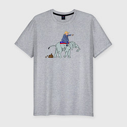 Футболка slim-fit Трамп на слоне, цвет: меланж