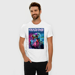 Футболка slim-fit Crazy rex - ai art fantasy, цвет: белый — фото 2