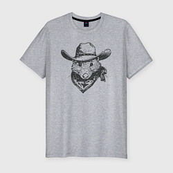 Мужская slim-футболка Опоссум ковбой