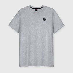 Футболка slim-fit За веру царя и святую триединую Русь малый герб че, цвет: меланж