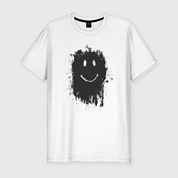 Футболка slim-fit Смайл клякса, цвет: белый