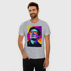 Футболка slim-fit Портрет Дурова pop art, цвет: меланж — фото 2