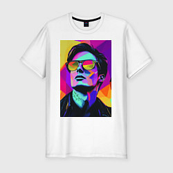 Мужская slim-футболка Портрет Дурова pop art